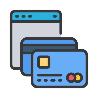 Kredi kartı web simgesi vektör illüstrasyonu