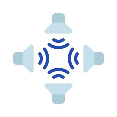 Surround Sound düz simgesi, vektör illüstrasyonu 