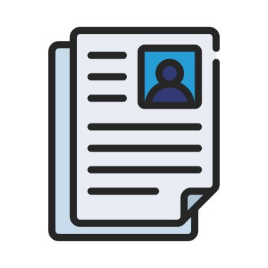 CV Biçimi düz simge, vektör illüstrasyonu 