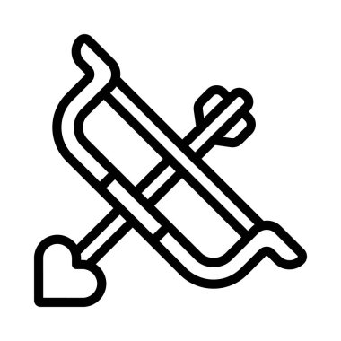 Aşk Tanrısı Yayı ve Ok Web ikonu vektör çizimi