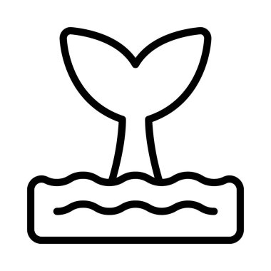 Balina Kuyruğu Okyanusu ağ vektör illüstrasyonu