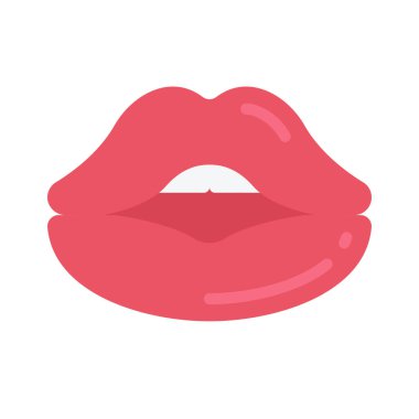 Düz simge, vektör illüstrasyonunu öp 