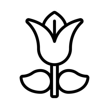 Lale yassı simgesi, vektör illüstrasyonu 