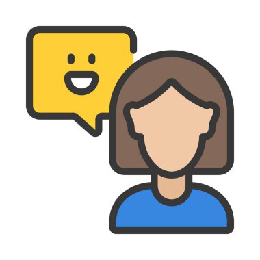 Mutlu Müşteri Ağı ikon vektör illüstrasyonu