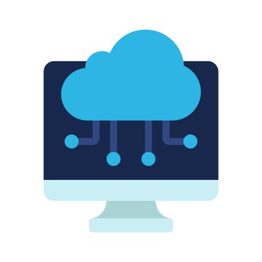 Bilgisayar Simgesi Bulutu, Vektör İllüstrasyonu 