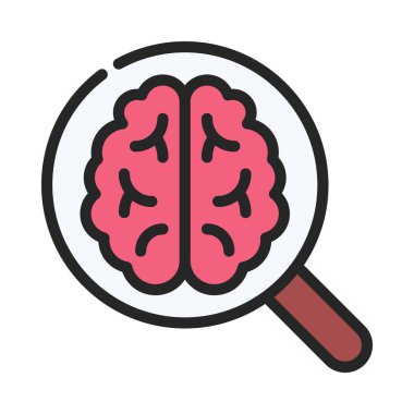 Beyin simgesi, vektör illüstrasyonu basit tasarım