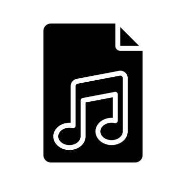 müzik dosyası simgesi, vektör illüstrasyonu
