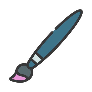 Fırça düz ikon vektör illüstrasyonunu boya 