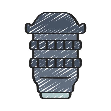 Uzun Mercek düz simgesi, vektör illüstrasyonu 