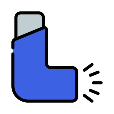 Astım solunum aygıtı düz simgesi, vektör illüstrasyonu 