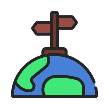 Dünya gezegeni simgesi, vektör illüstrasyonu basit tasarım