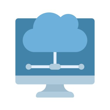 Bulut Hesaplama Ağı Simgesi, Vektör İllüstrasyonu