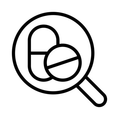 Hap İnceleme düz simgesi, vektör illüstrasyonu 