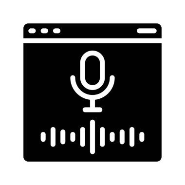 Ses arama simgesi, vektör illüstrasyonu  