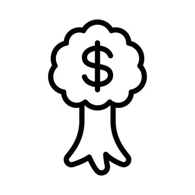 Para Ağacı ikon vektör çizimi