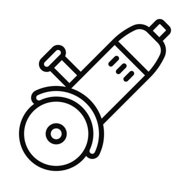 Açı Öğütücü Araç düz simgesi, vektör illüstrasyonu 