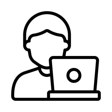 Dijital Freelancer web simgesi düz tasarım, vektör illüstrasyonu