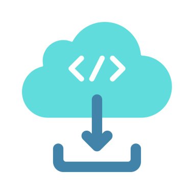 Bulut Kodu Simgesi İndir, Vektör İllüstrasyonu