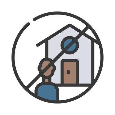 Visting düz simgesi, vektör illüstrasyonu yok 