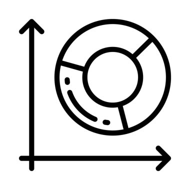 Beyaz arkaplanda turta grafiği izole edildi. Mali ve iş konsepti.