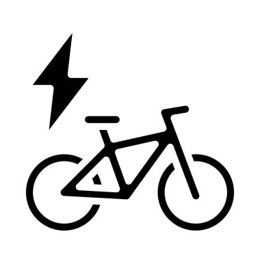 Elektrik Bisiklet simgesi, vektör illüstrasyonu
