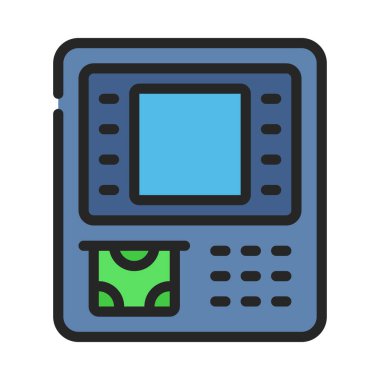 atm web simgesi vektör illüstrasyonu