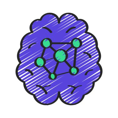 Sinirsel Ağ vektörü düz simgesi  