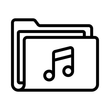 Müzik Dizini simgesi, vektör illüstrasyonu 