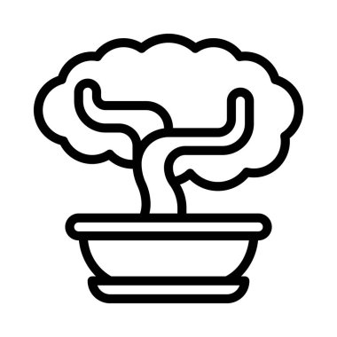 Bonsai Ağacı simgesi, vektör illüstrasyonu basit tasarım