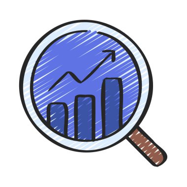 Grafik Analiz ikonu ana hatları vektörü. İş büyümesi. veri analizi