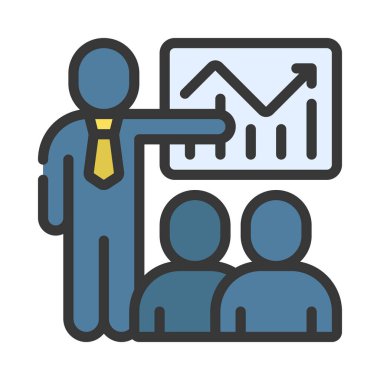 İş Konferansı web simgesi vektör illüstrasyonu