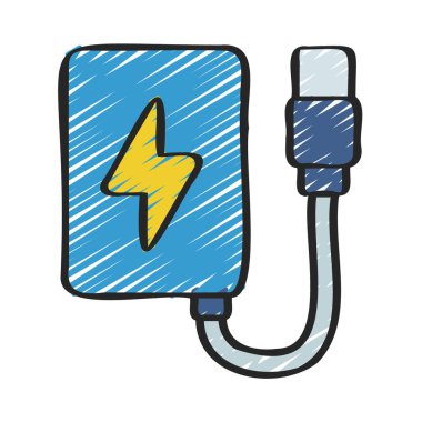 Taşınabilir Charger simgesi, vektör illüstrasyonu basit tasarım