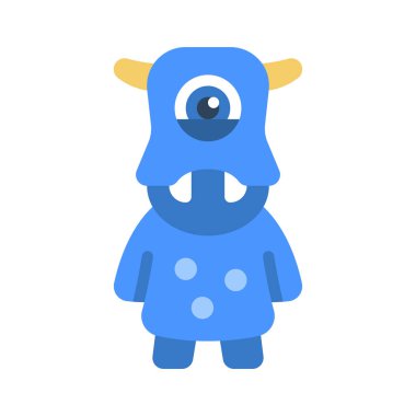 Beyaz arkaplanda canavar tasarımı vektör çizimi 