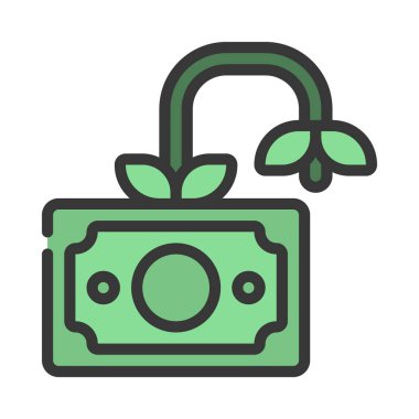  Finansal Büyüme web simgesi vektör illüstrasyonu