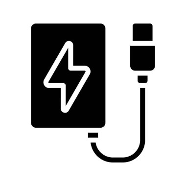 Taşınabilir Charger simgesi, vektör illüstrasyonu basit tasarım