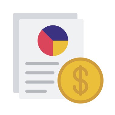 Mali Veri Belgesi simgesi, vektör illüstrasyonu  