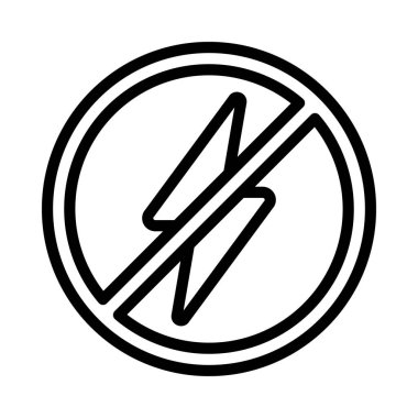 Elektrik düzlüğü simgesi yok, vektör illüstrasyonu 