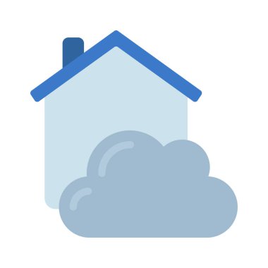 ev bulut simgesi, vektör illüstrasyonu