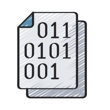 İkili Belge simgesi, vektör illüstrasyonu  