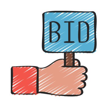 Teklif İşareti düz simgesi, vektör illüstrasyonu 