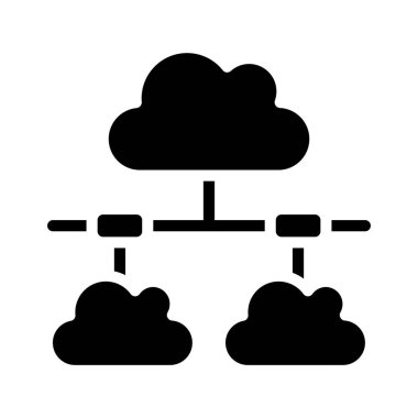 Bulut ağ simgesi, vektör illüstrasyonu