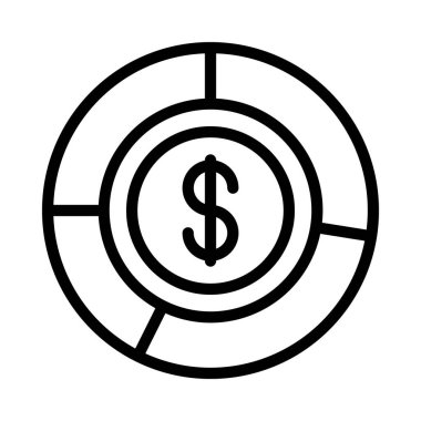 Para Veri simgesi, vektör illüstrasyonu   