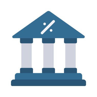 Banka simgesi, vektör illüstrasyonu 