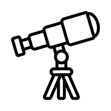 Beyaz arkaplanda teleskop simgesi vektör çizimi 