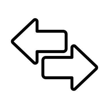 Back and Forth Arrows simgesi beyaz arkaplanda izole edildi. vektör.