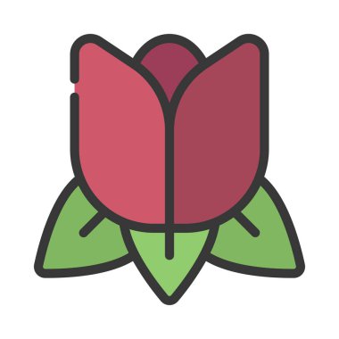 Lale Büyük düz simge, vektör illüstrasyonu 