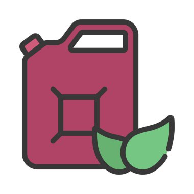 Eko yakıt yassı simgesi, vektör illüstrasyonu 