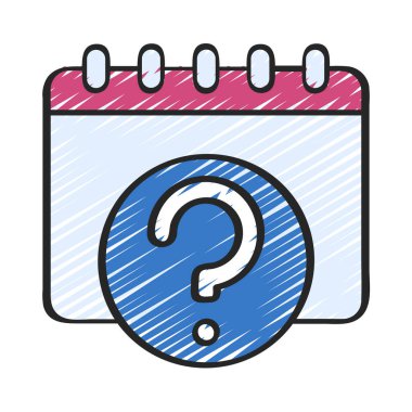 Takvim Soru simgesi, vektör illüstrasyonu 