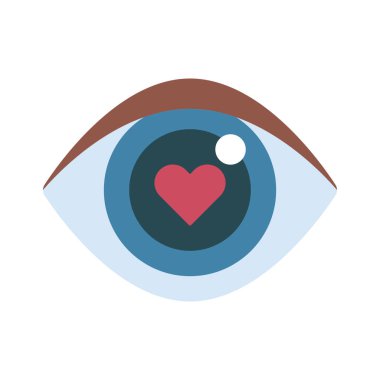 Aşk simgesi, vektör illüstrasyonuna bak