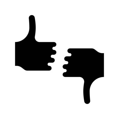 Baş Parmaklıklar Yukarı ve Aşağı simgesi, vektör illüstrasyonu 